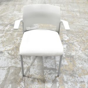 Used STEELCASE Move Guest Arm Chair White Print Fabric