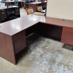 HON 30" x 66" Box File Desk Mahogany