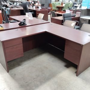 HON 30" x 66" Box File Desk Box File Left Hand Return