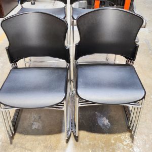 Stacking Chair Black Seat