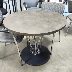 Leland International 36" Round Table Mid-Century Gray
