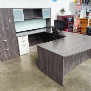 OFFICE SOURCE Bow Front Desk Credenza BBF Storage Hutch