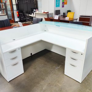 Office Source Reception Station Desk 24” x 42” Left Hand Return