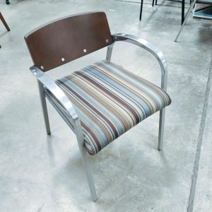 National Aurora Guest Chairs Wood Back Patterned Seat