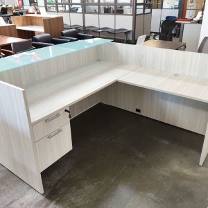 PL SERIES 30" x 71" Reception Desk Silver Birch