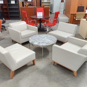 Bernhardt Blaine Club Chair Beige Leather
