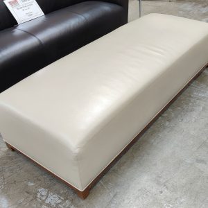 Bernhardt Lounge Stool Beige Leather