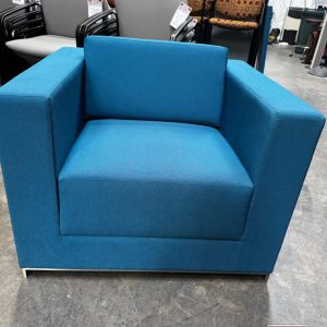 Bernhardt Club Chair Blue Fabric