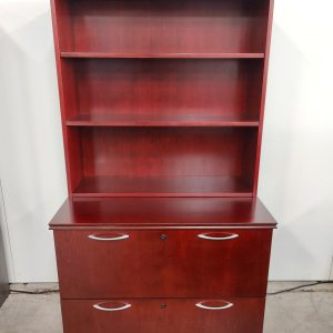 TEKNION 36" 2 Drawer Lateral File Bookcase Hutch