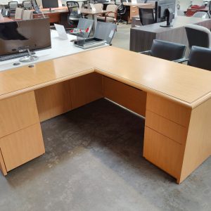 NATIONAL ARROWOOD 30" x 66" Desk With Return Maple