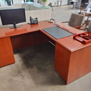 NATIONAL ARROWOOD 30" x 66" Desk Left Return Cherry
