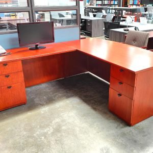 National Hiland Bowfront Desk Left return
