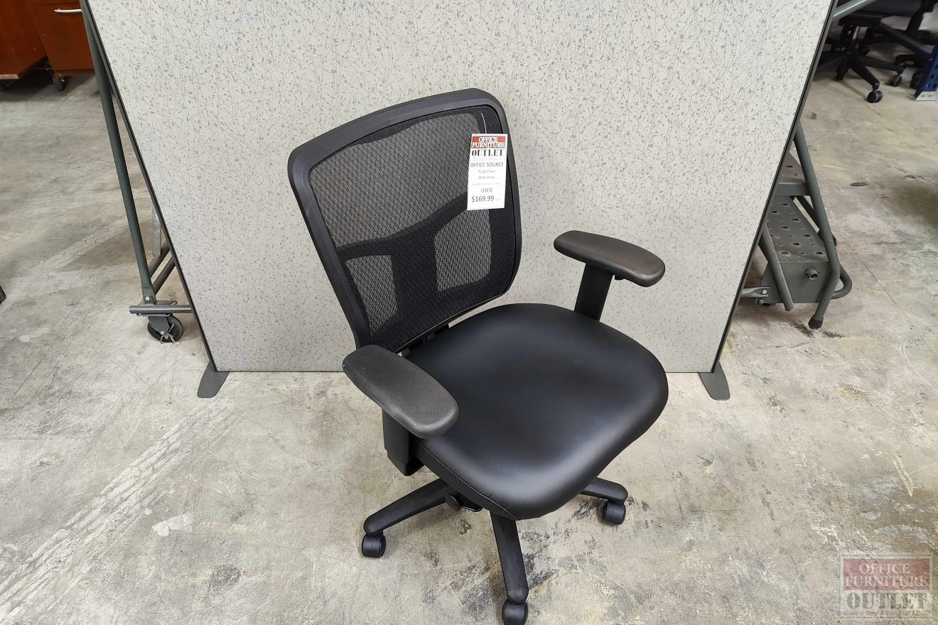 OFFICE SOURCE Task Chair With Arms Black