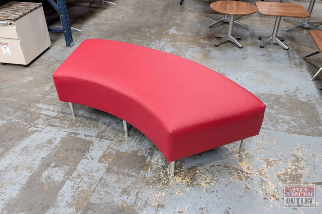 HIGH POINT Curved Lounge Bench Red