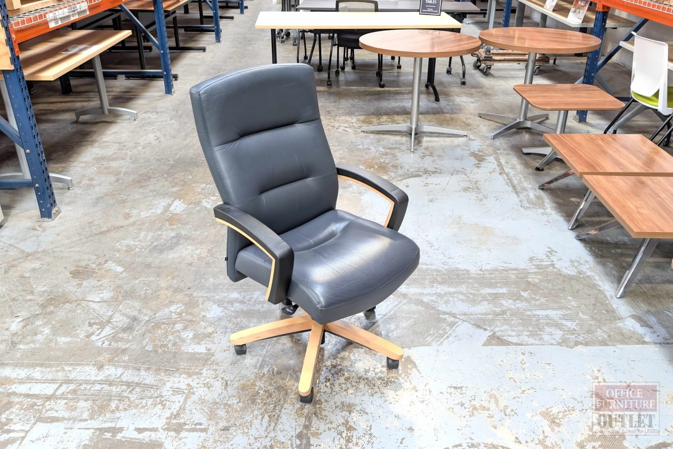 HON Park Avenue High Back Conference Chair Blue Leather