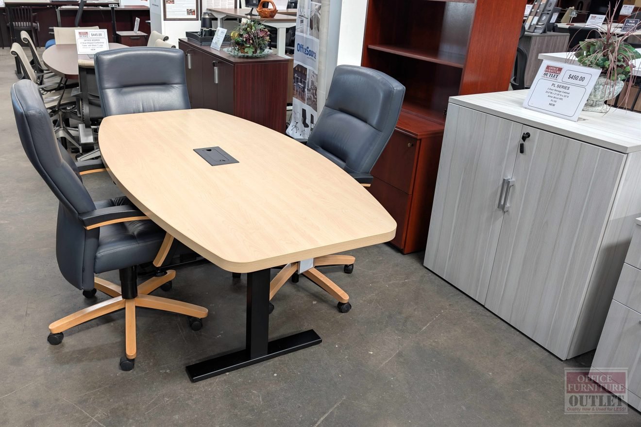 PL SERIES 6' Boat Shaped Conference Table Maple