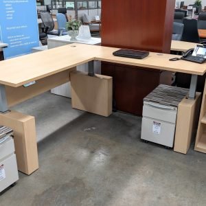 HAWORTH Masters Series L-Shaped Sit to Stand Desk