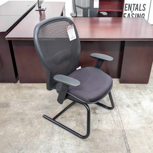 OFFICE STAR Guest Arm Chair Sled Base Black Mesh