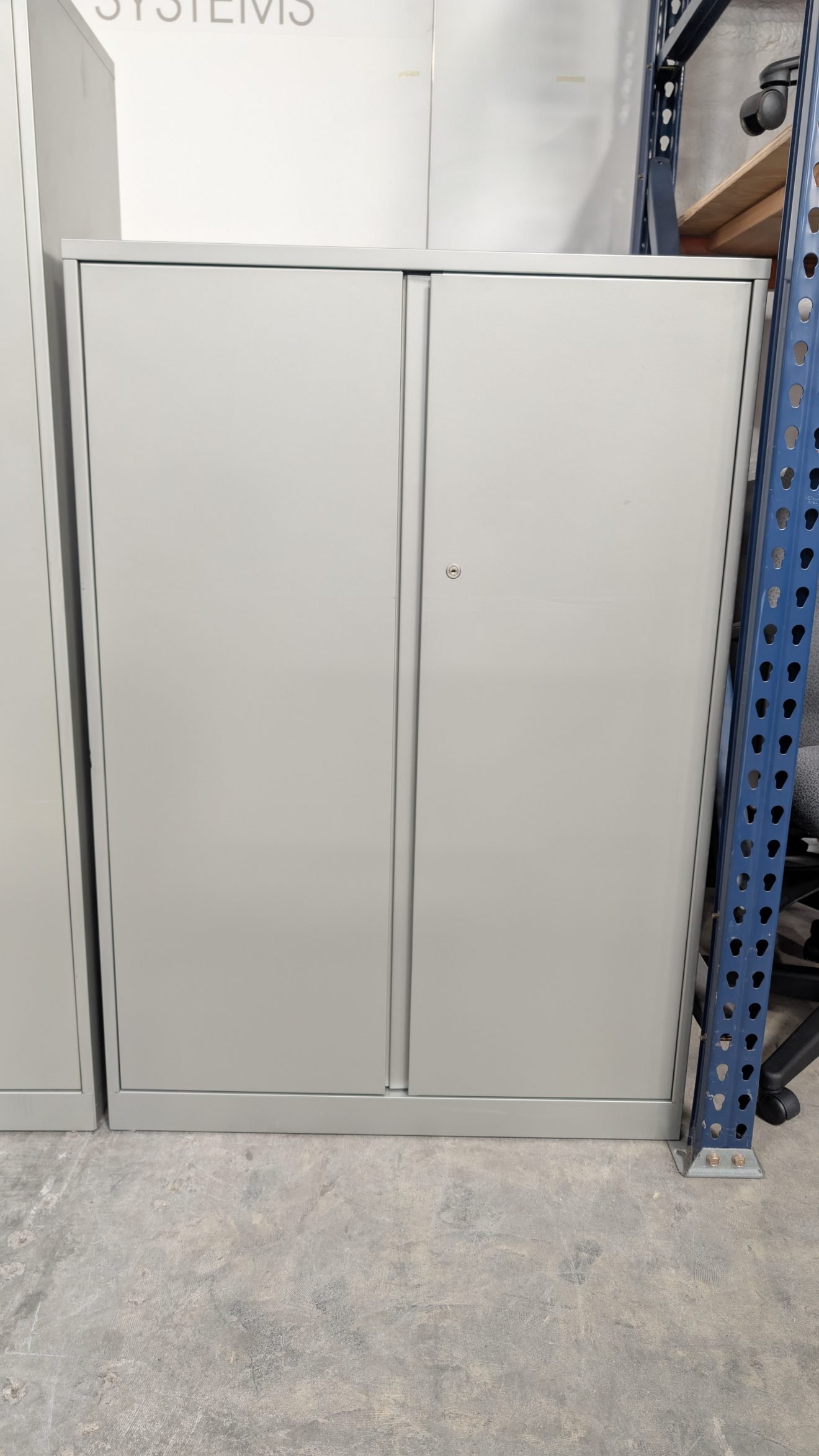 STEELCASE 3 Shelf Storage Cabinet Matte Silver