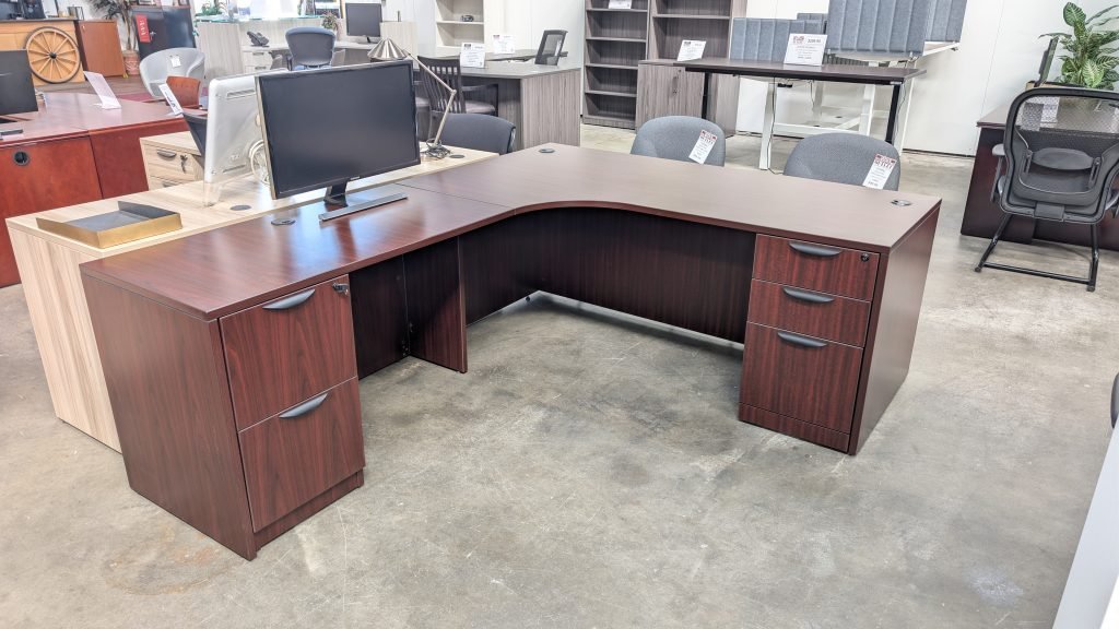 OFFICES TO GO Desk Corner Extension Right Return Mahogany