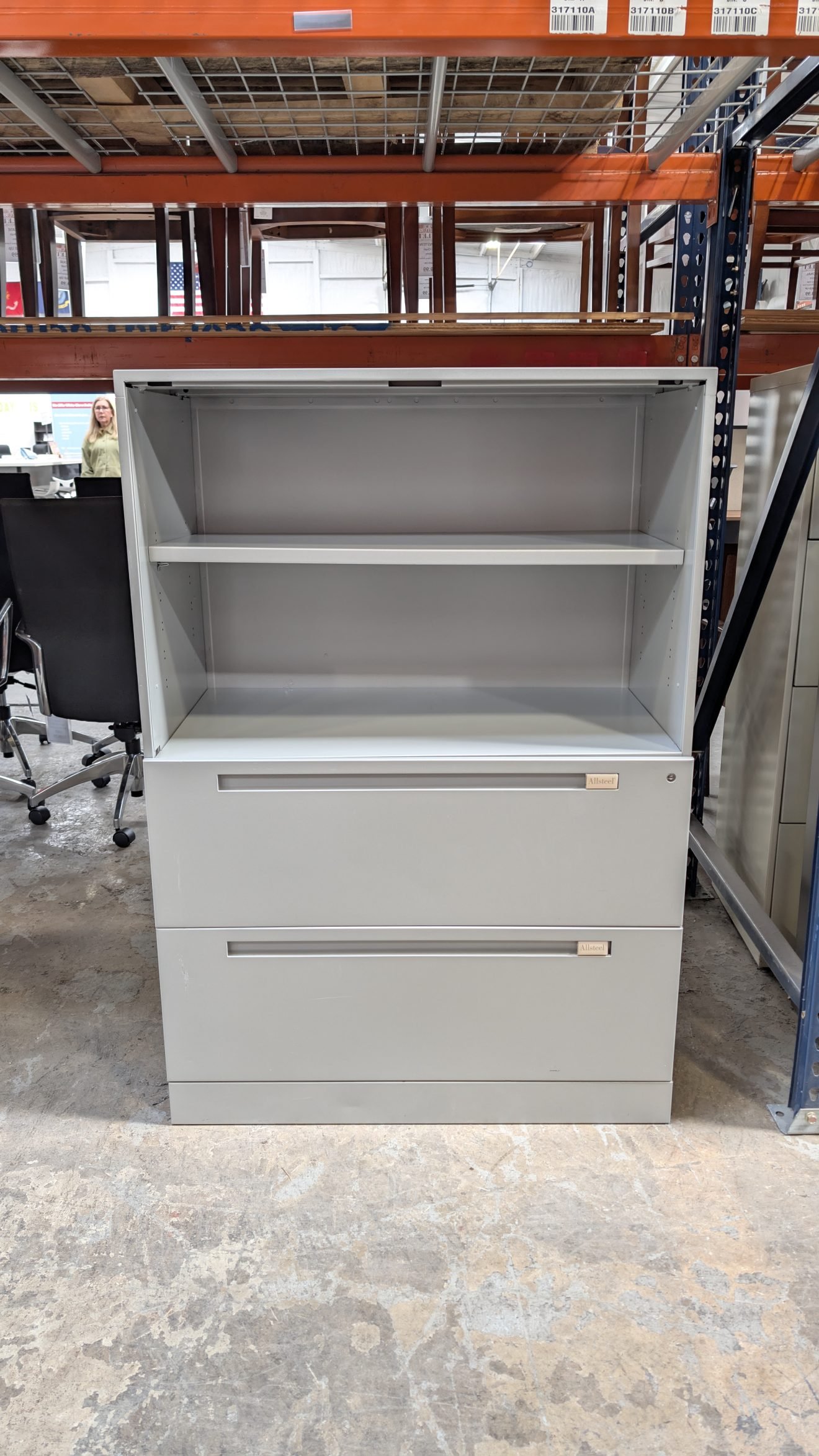 Allsteel 2 Drawer Lateral File Cabinet Hutch