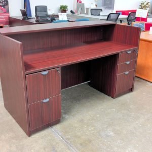 RECEPTION DESK Bowfront Mahogany
