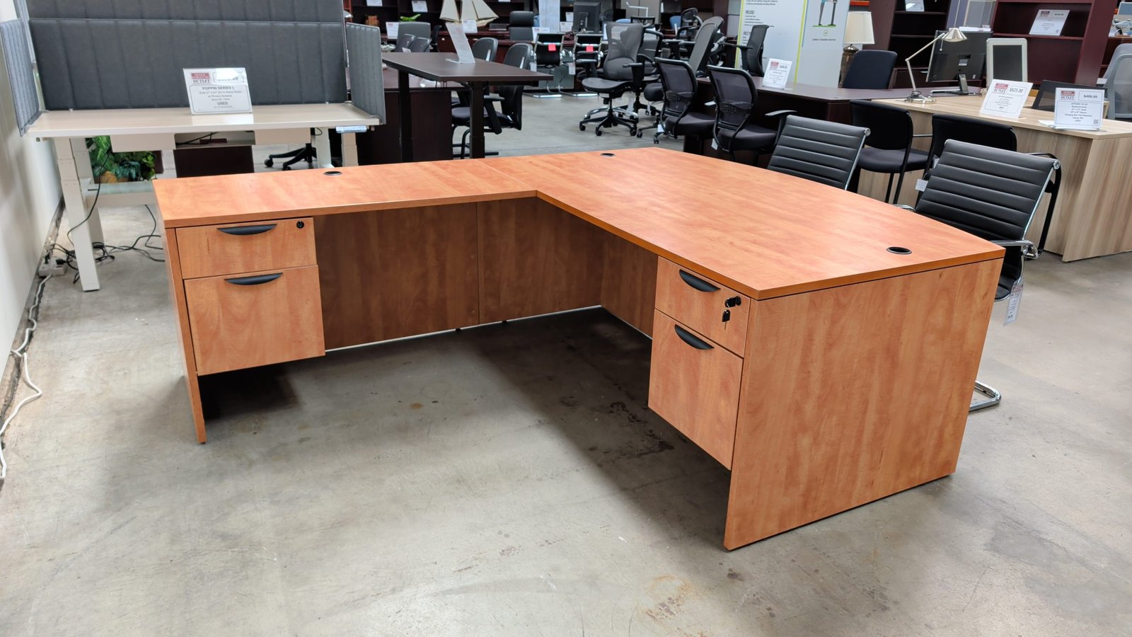 OTG Bowfront Desk Left Return
