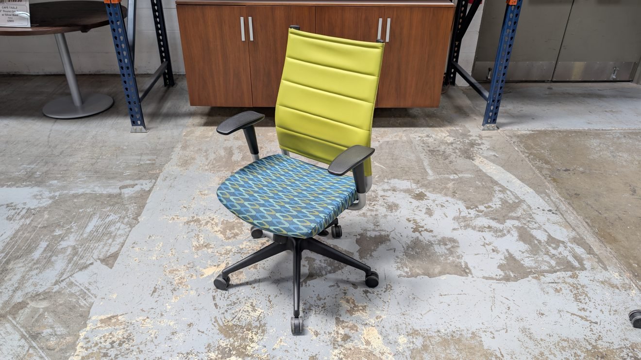 SIT ON IT Task Chair Lime Green Leather Back