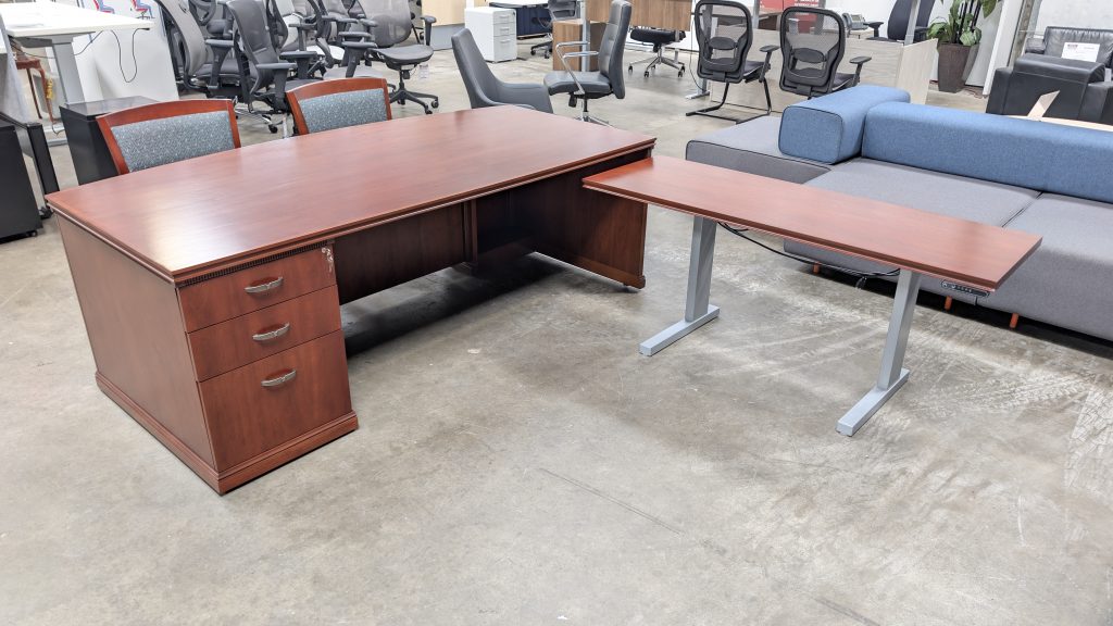 DARRAN Bowfront Desk, Sit to Stand Return