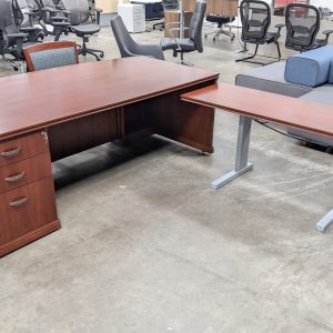 DARRAN Bowfront Desk, Sit to Stand Return