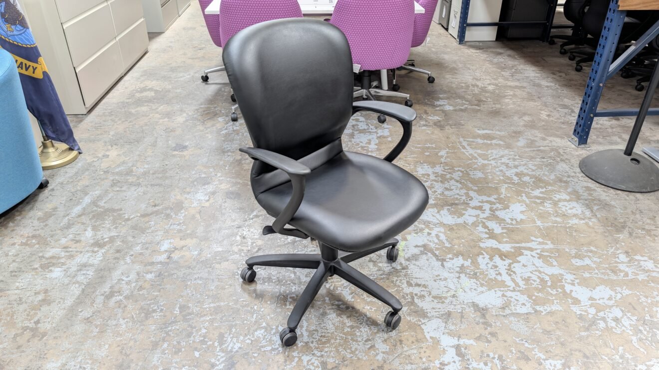 HAWORTH Improv Conference Chair Black Leather