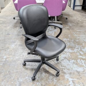HAWORTH Improv Conference Chair Black Leather