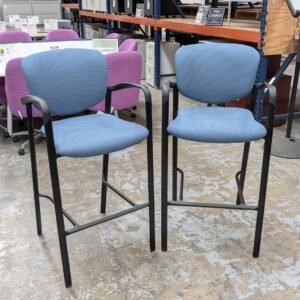 HAWORTH Improv Cafe Height Stool Blue Fabric