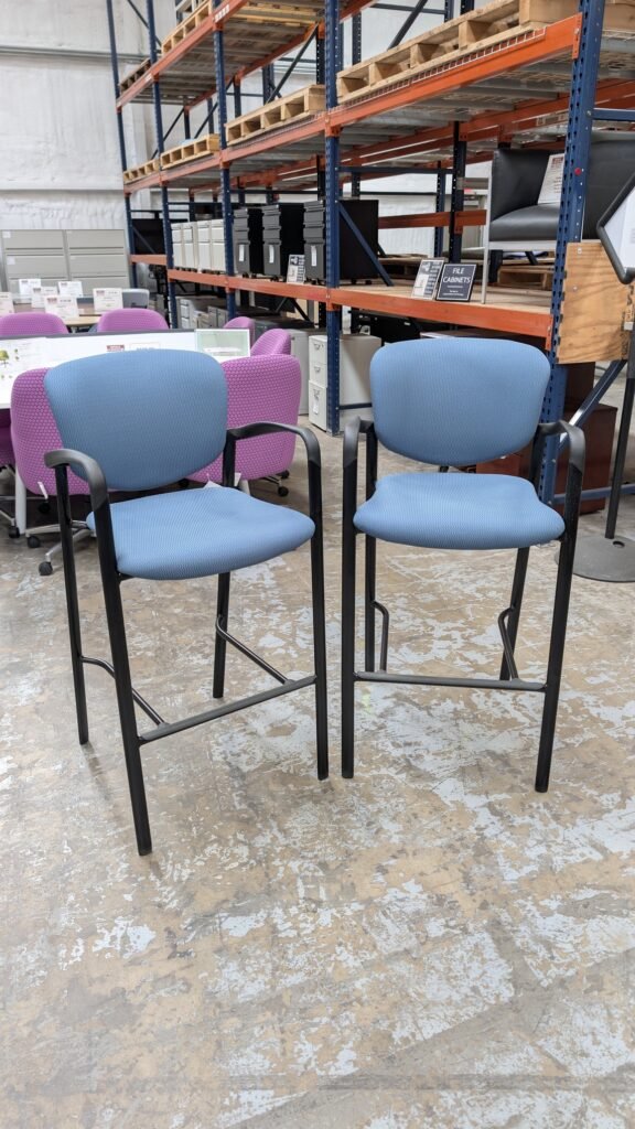 HAWORTH Improv Cafe Height Stool Blue Fabric