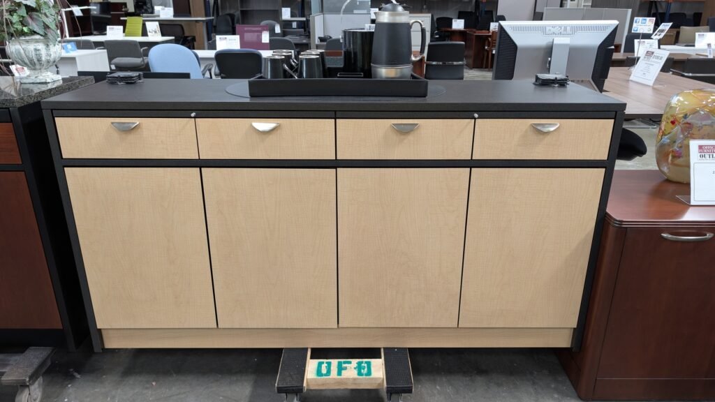 PLYMOLD Buffet Credenza Beige Black Trim