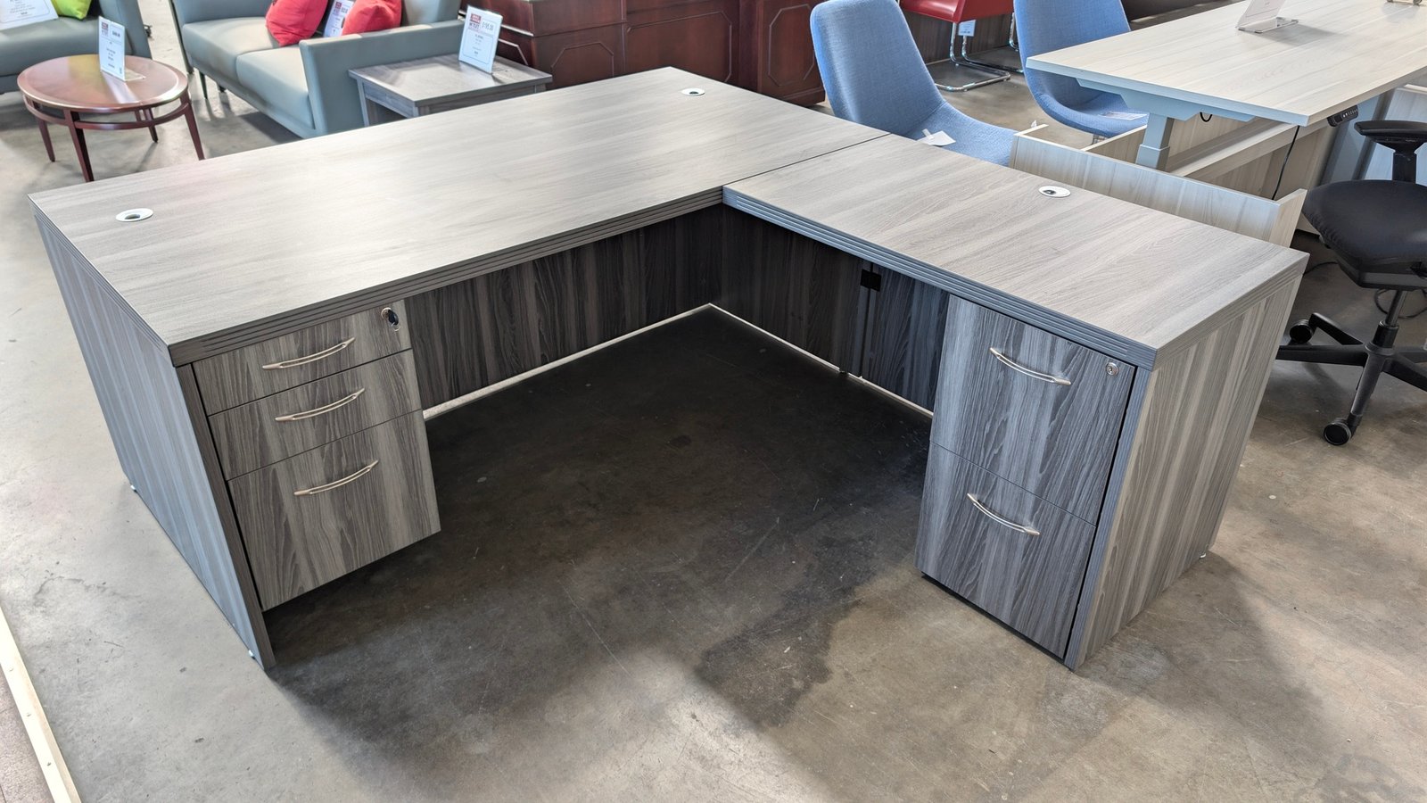 MAYLINE Desk with a Right Return -Gray