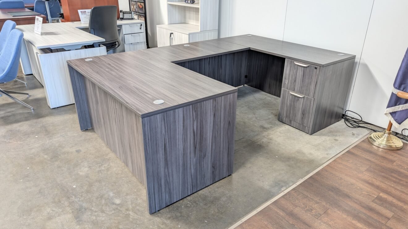 PL Series Desk Bridge Credenza Coastal Gray
