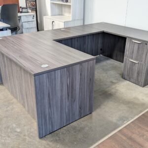 PL Series Desk Bridge Credenza Coastal Gray