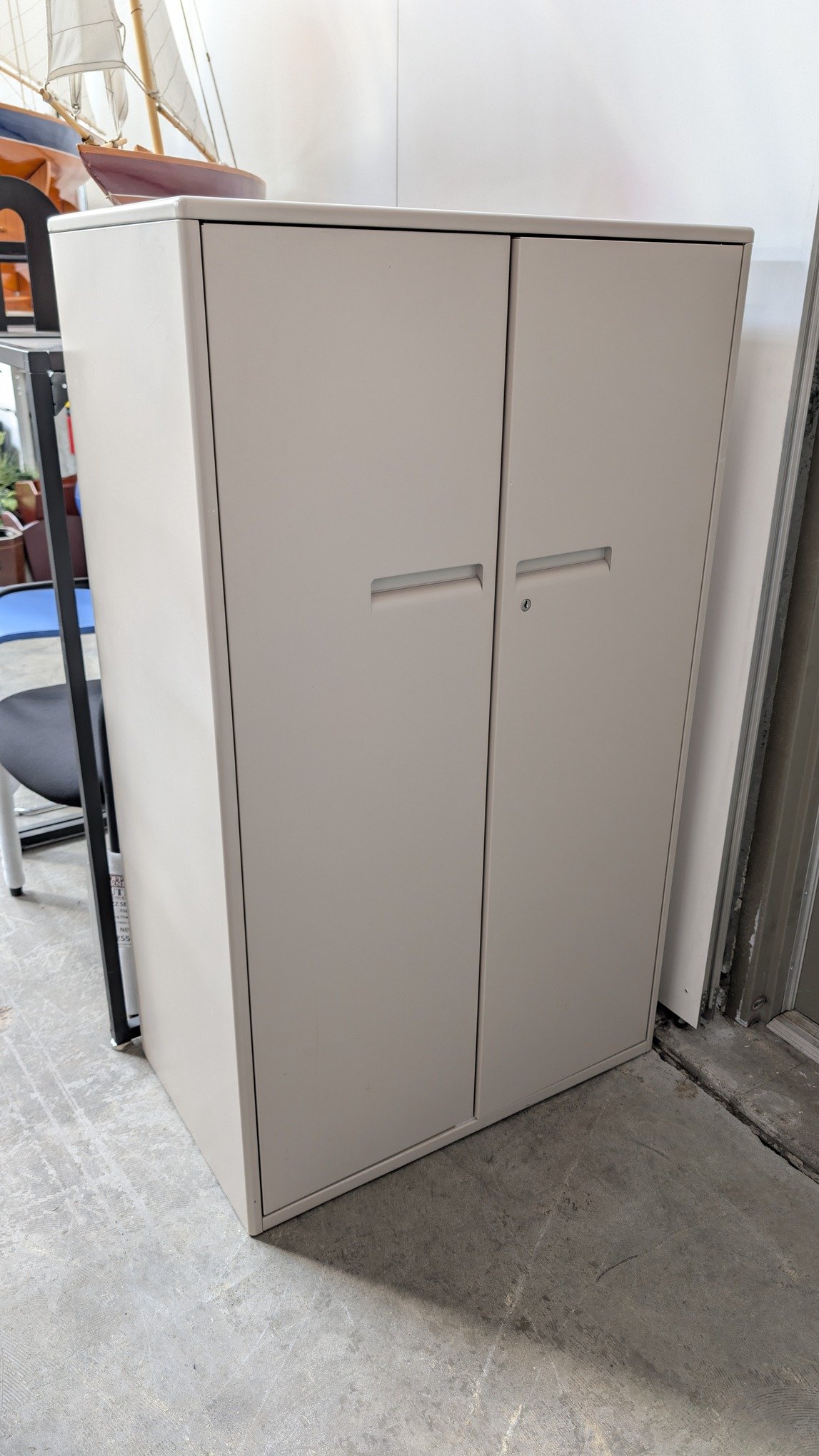 Steelcase Two Door Metal Storage Cabinet Putty